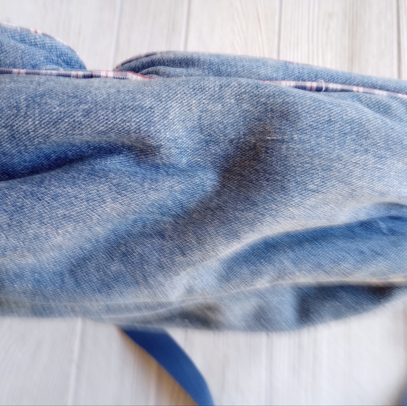 Vintage H.W. Carter & Sons Diaper Bag Denim Plaid Pockets - Picture 11 of 14